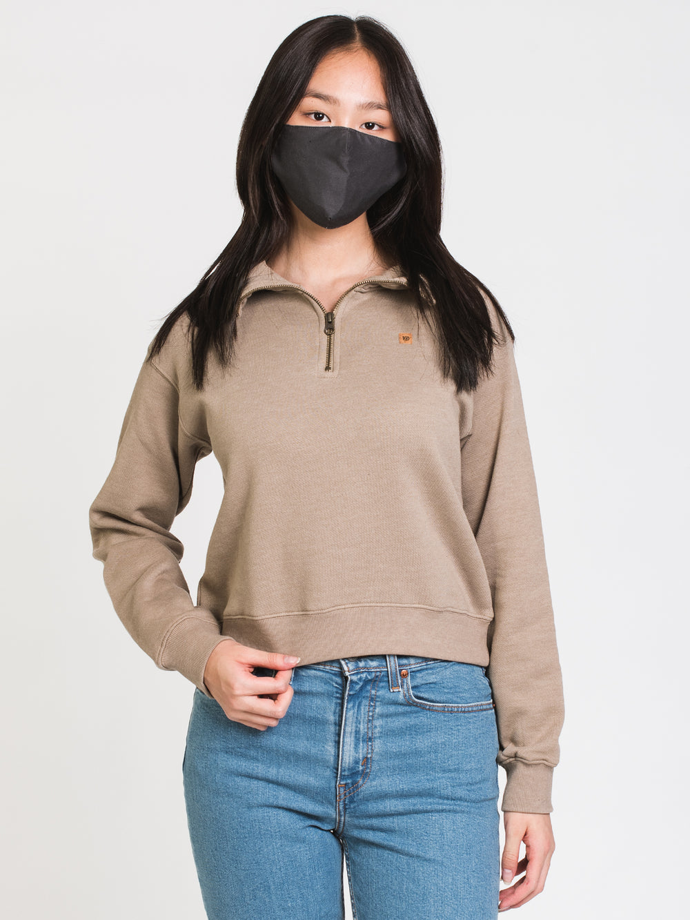 TENTREE BLOCKED 1/4 ZIP CORK PATCH  - CLEARANCE