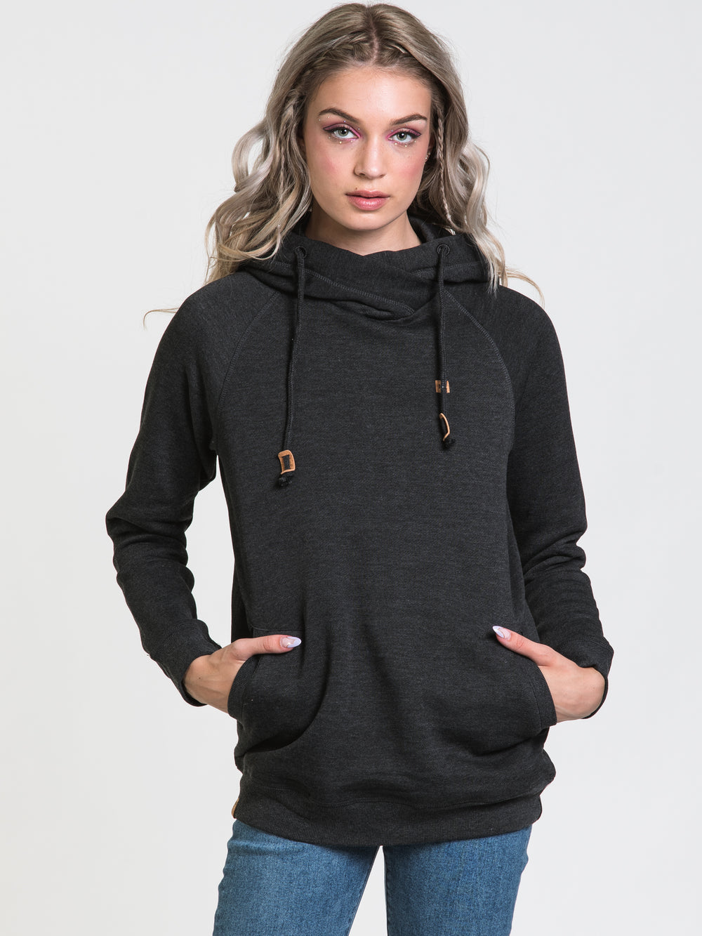 TENTREE BURNEY CORK SLEEVE EMBROIDERED PULLOVER HOODIE - CLEARANCE