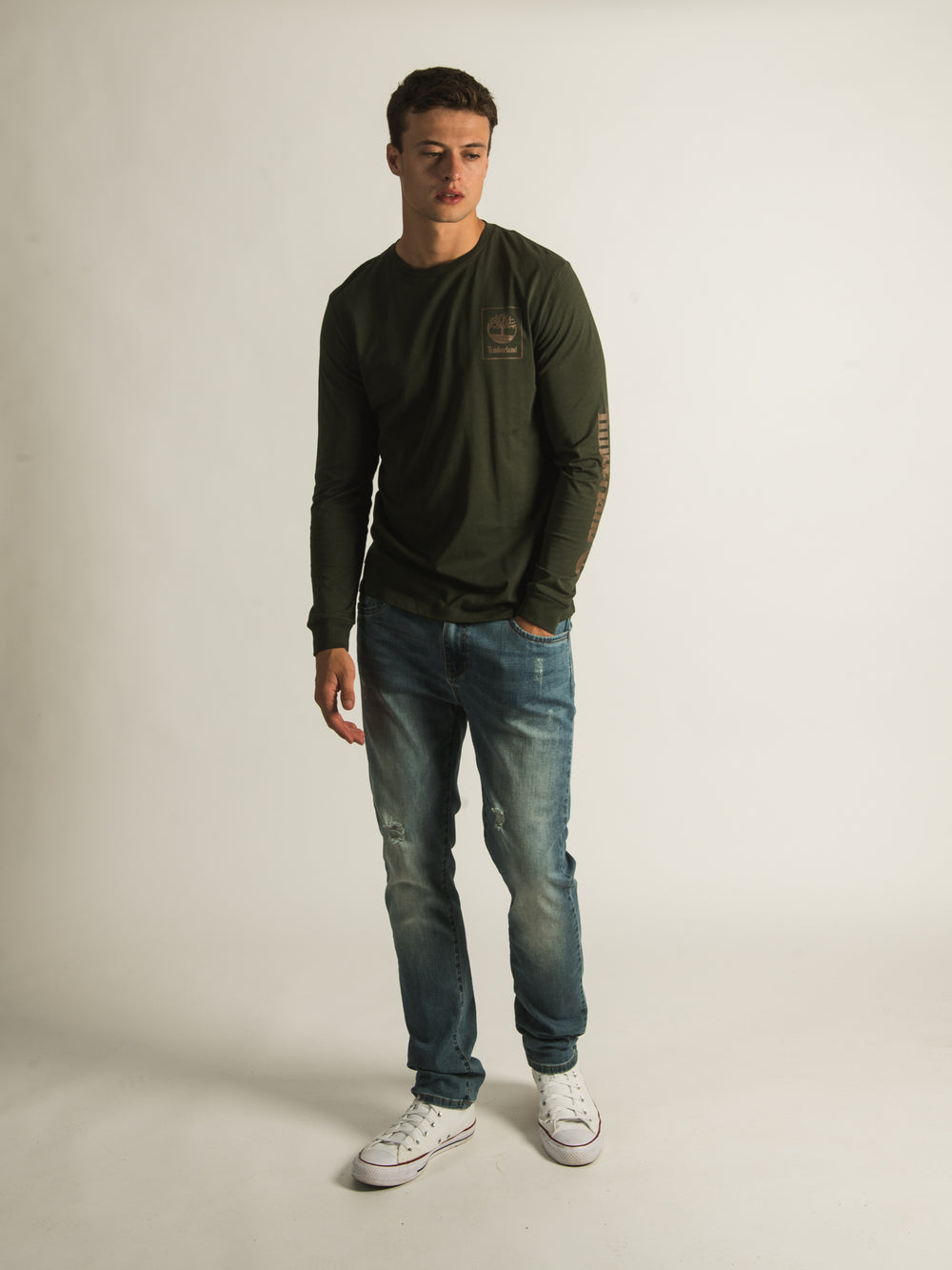 TIMBERLAND CHEST STACK LONG SLEEVE LOGO T-SHIRT