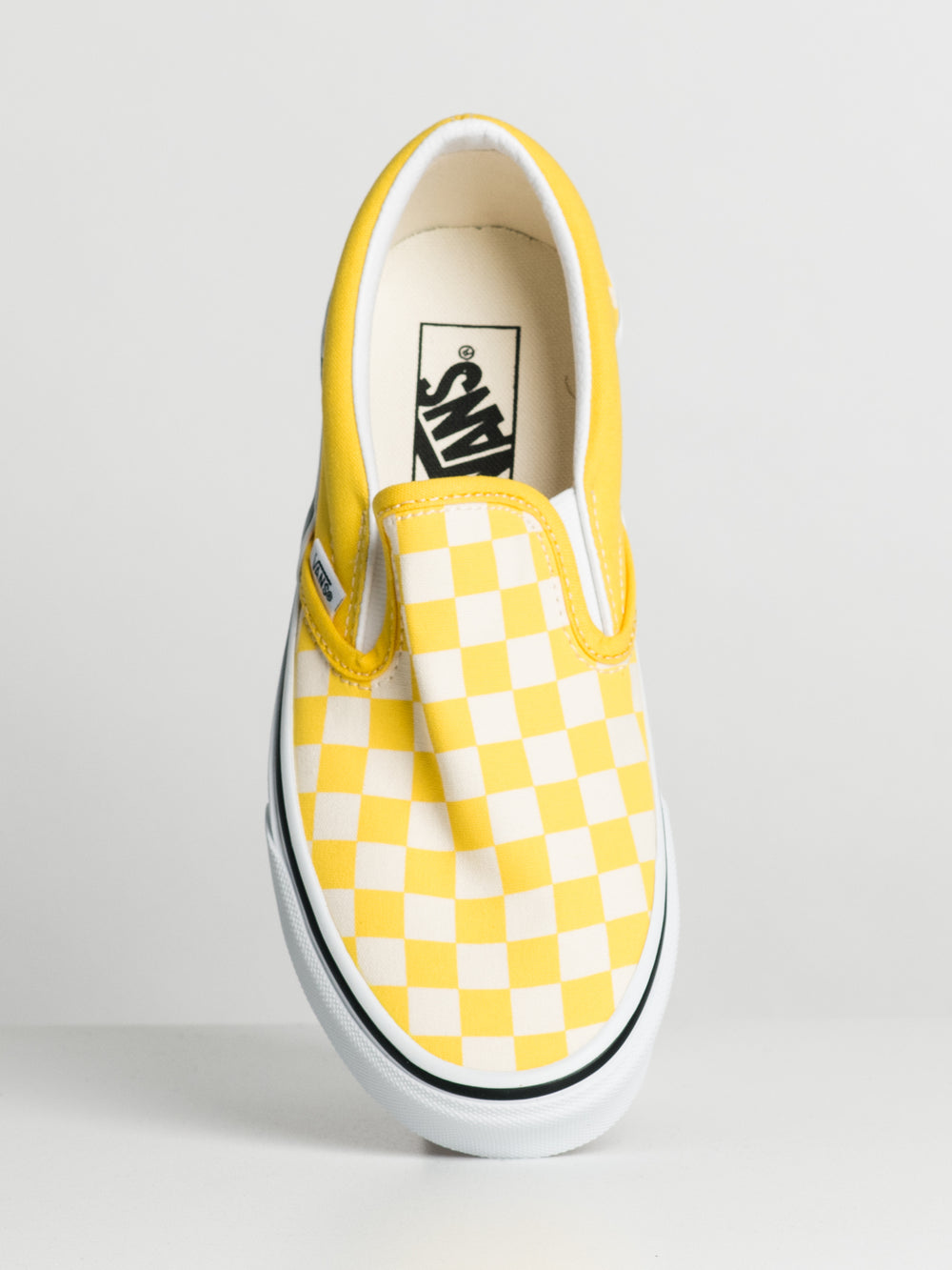VANS Checkerboard Yellow & True White Womens Slip-On Shoes