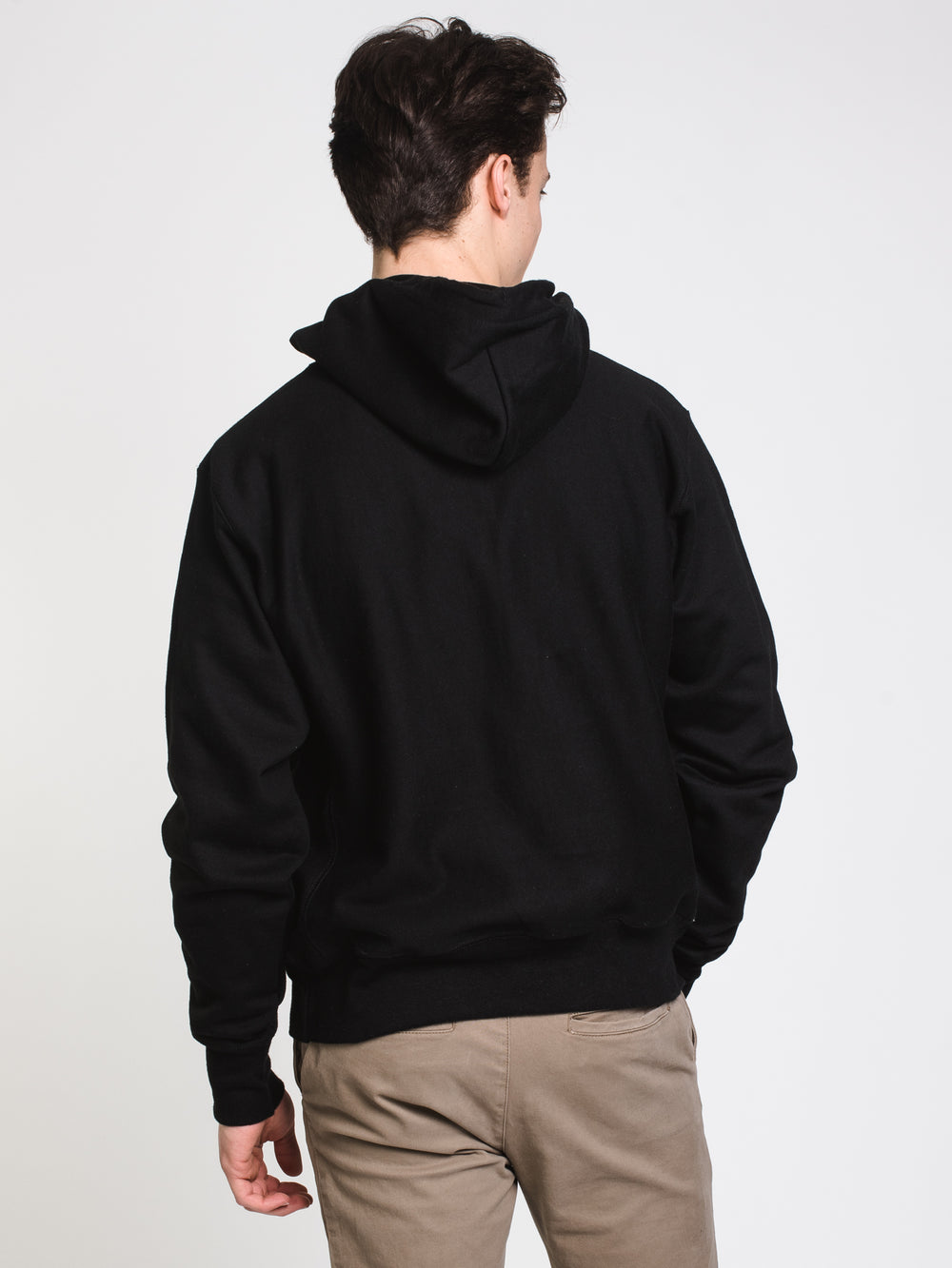 MENS RW EMBROIDERED SCRIPT PULLOVER HOODIE - BLACK - CLEARANCE