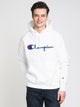 CHAMPION MENS RW EMBROIDERED SCRIPT PULLOVER HOODIE - WHITE - CLEARANCE - Boathouse