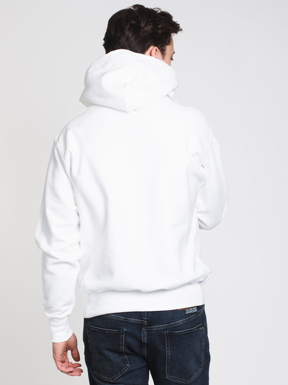 MENS RW EMBROIDERED SCRIPT PULLOVER HOODIE - WHITE - CLEARANCE
