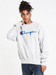 CHAMPION MENS REV WEAVE EMBROIDERED SCRIPT CREW-GRY - CLEARANCE - Boathouse