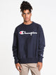 CHAMPION MENS REV WEAVE EMBROIDERED SCRIPT CREW-NVY - CLEARANCE - Boathouse