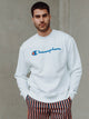 CHAMPION MENS GRAPHIC POWERBLEND CREW - WHT - CLEARANCE - Boathouse