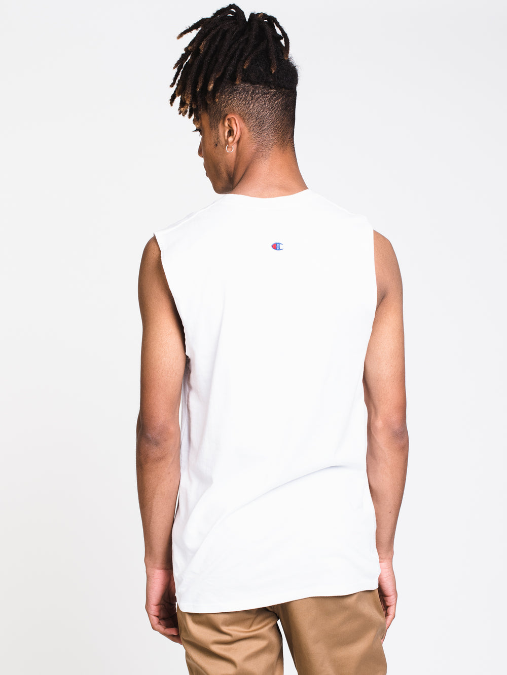 MENS GRAPHIC MSCLE TANK - WHITE - CLEARANCE