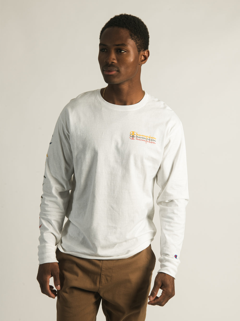 CHAMPION OVER SCRIPT LONG SLEEVE - CLEARANCE