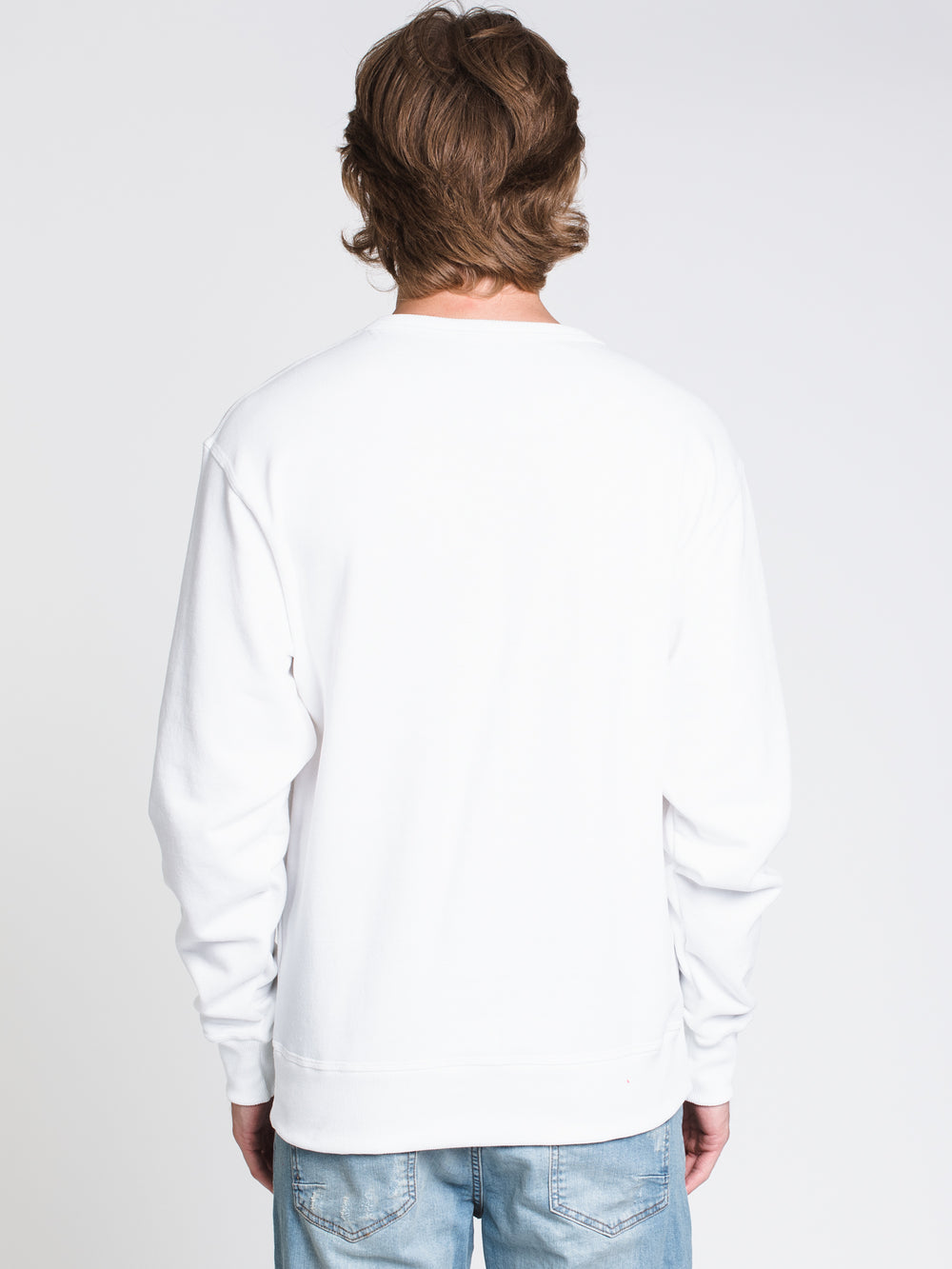 MENS COLOUR POP CREW - WHITE/BLACK - CLEARANCE