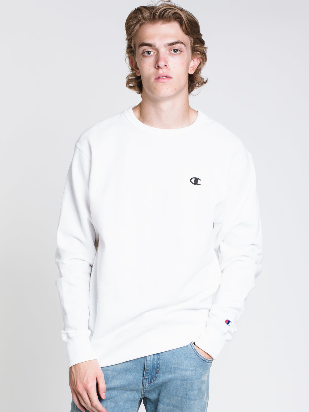 HOMMES COLOUR POP CREW - BLANC/NOIR - CLEARANCE