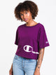 CHAMPION WOMENS WRAP AROUND CROP SHORT SLEEVE TEE - PUR - CLEARANCE - Boathouse
