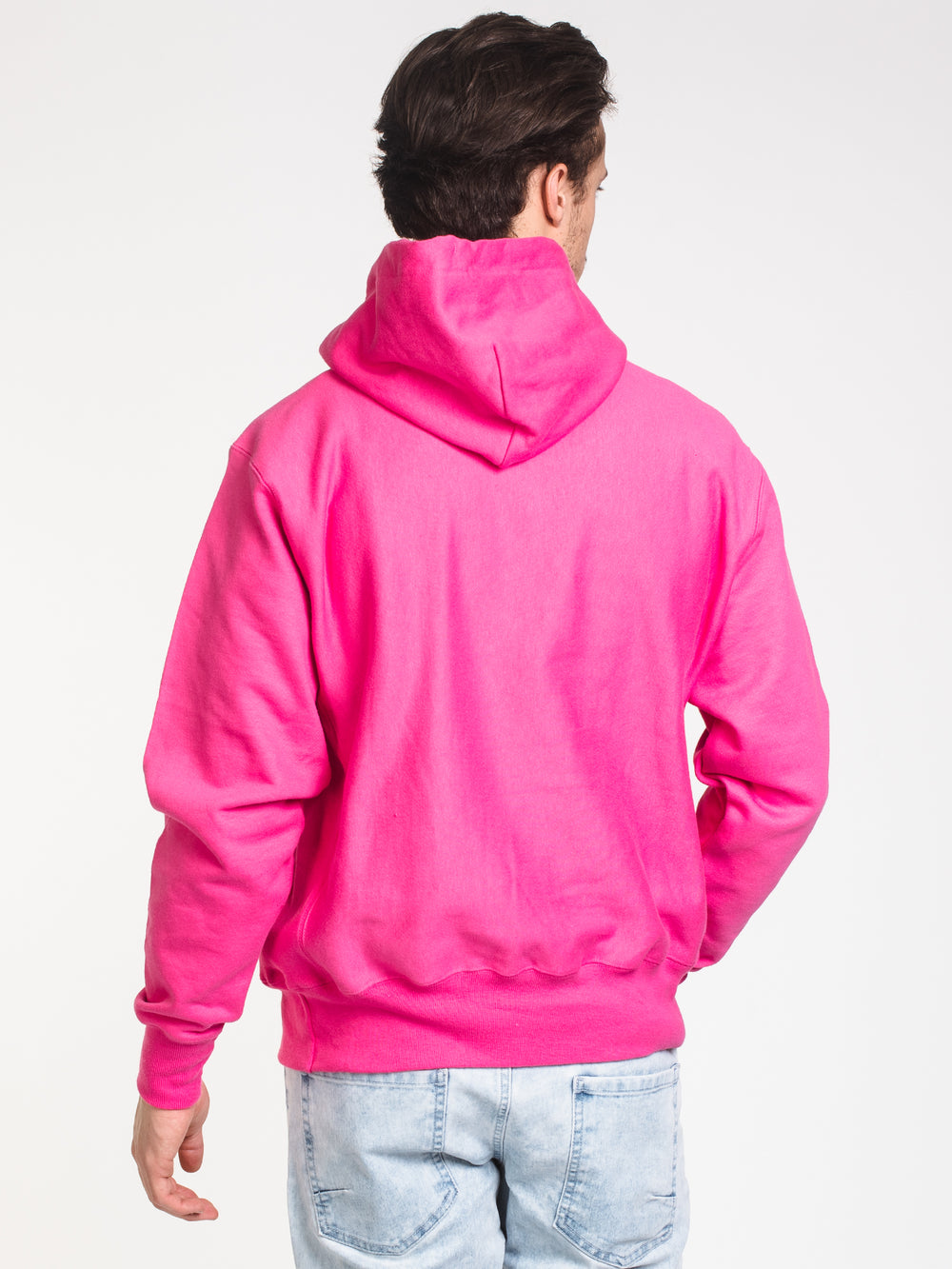 MENS REV WEAVE CHN PULLOVER HOODIE - PINK - CLEARANCE