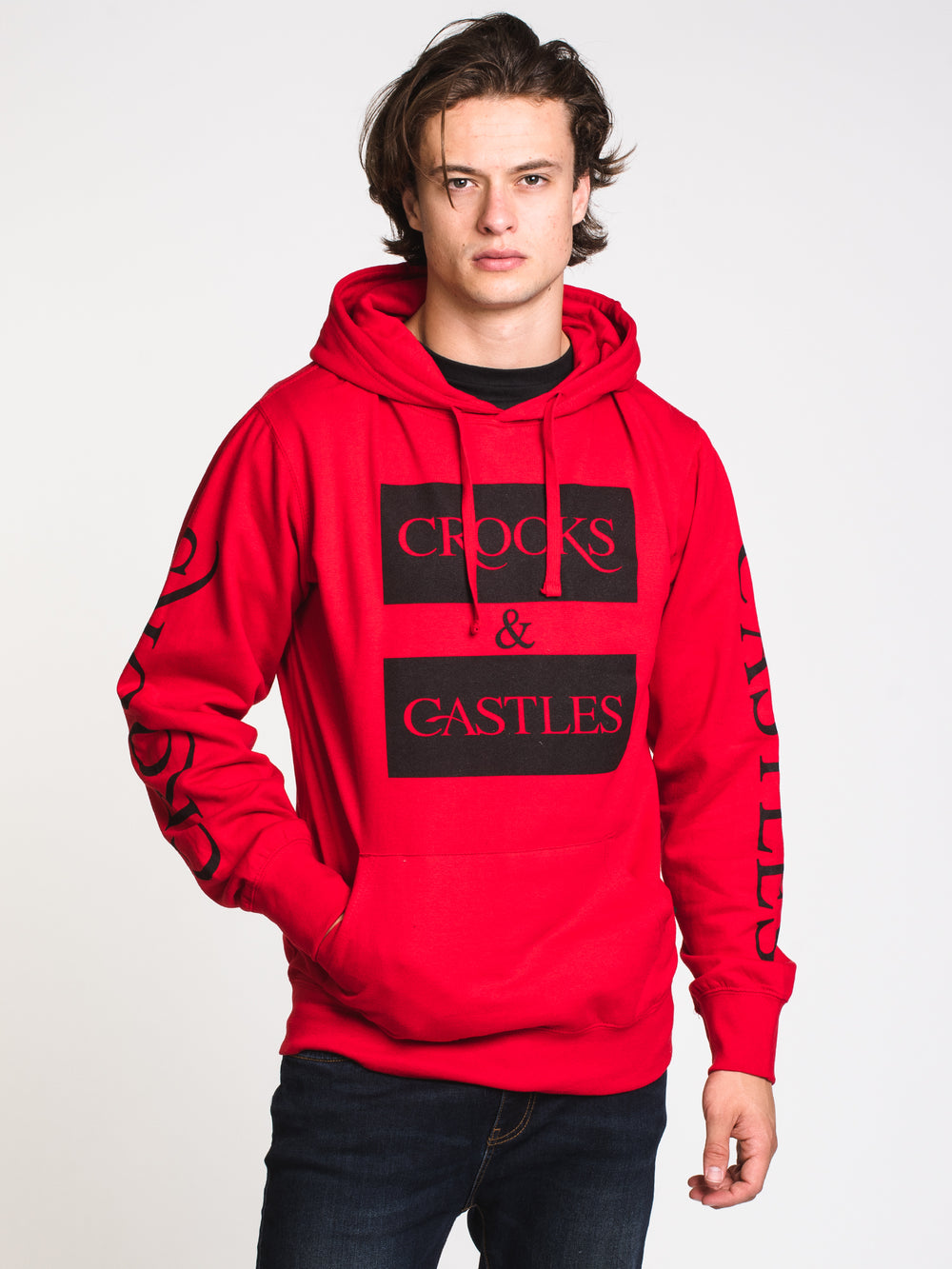 MENS KLEPTO PULLOVER HOOD - RED - CLEARANCE