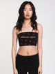 CROOKS & CASTLES WOMENS C&C AOP BANDEAU TUBE - BLACK - CLEARANCE - Boathouse