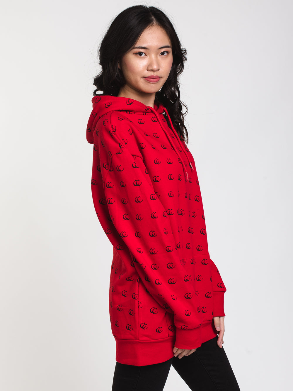 C&amp;C ALL OVER PRINT HOODIE FLEECE - RED - CLEARANCE