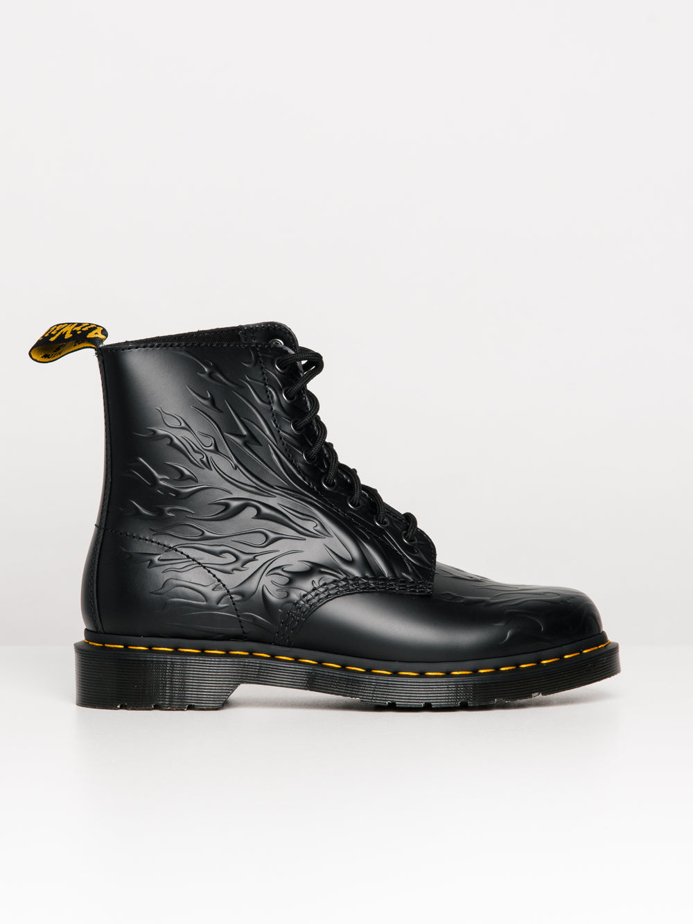 MENS DR MARTENS 1460 FLAMES SMOOTH BLACK BOOT - CLEARANCE