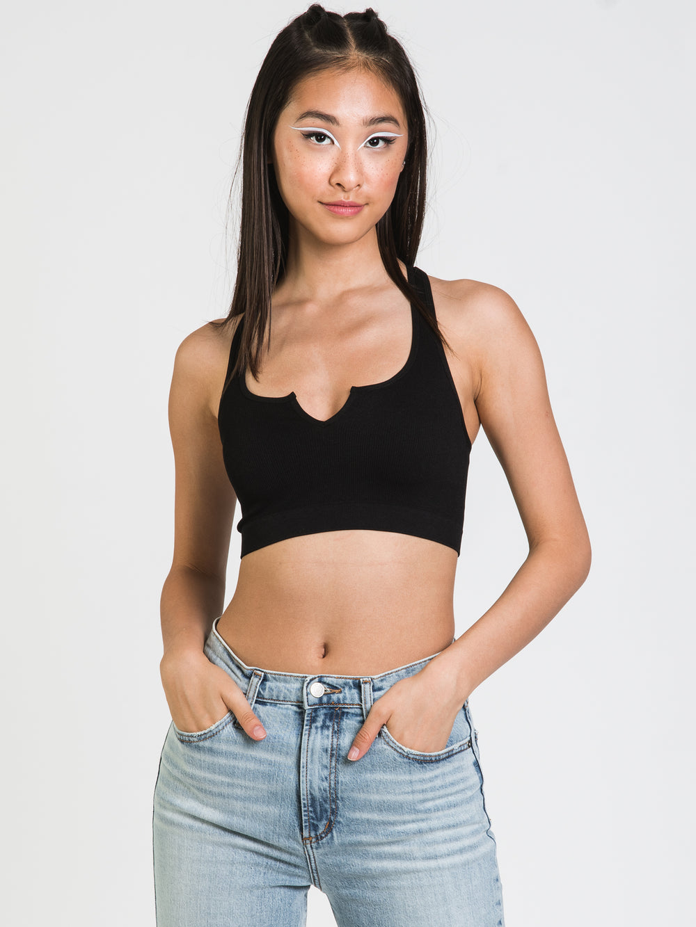 DYNAMIC RIBBED RACERBACK CROP TANK - CLEARANCE