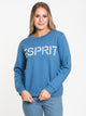 ESPRIT WOMENS VINTAGE CREW - BRIGHT BLUE - CLEARANCE - Boathouse