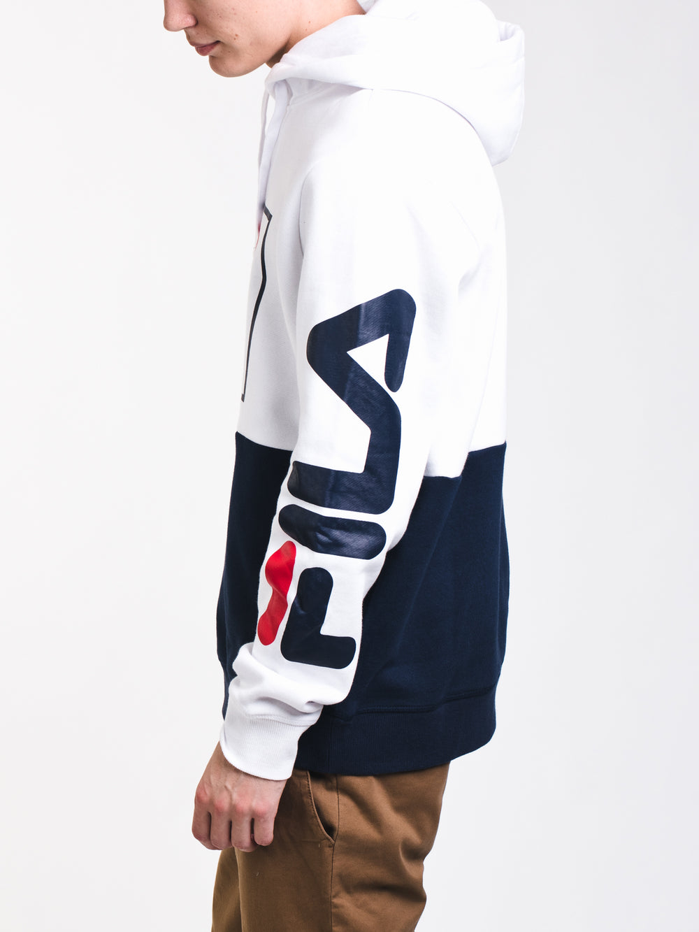 MENS MARZIO PULL OVER HOODIE- NAVY/WHITE - CLEARANCE