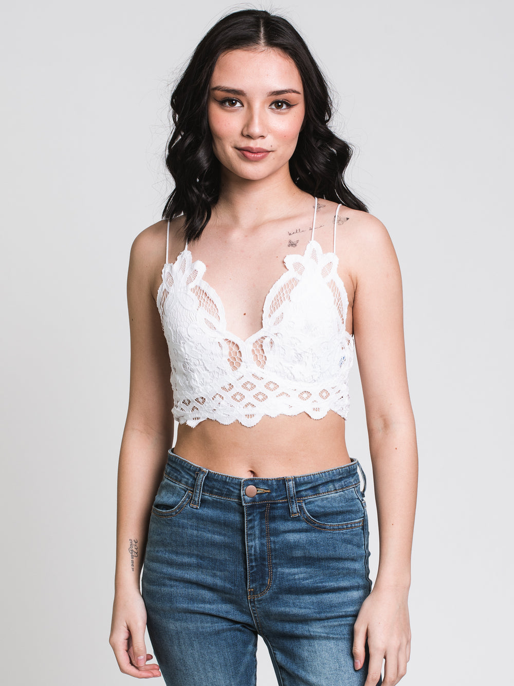 FREE PEOPLE ADELLA BRALETTE - WHITE - CLEARANCE