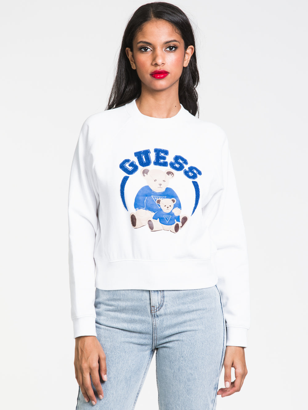 GUESS BEAR SPENCE CROPPED CREW - CLEARANCE