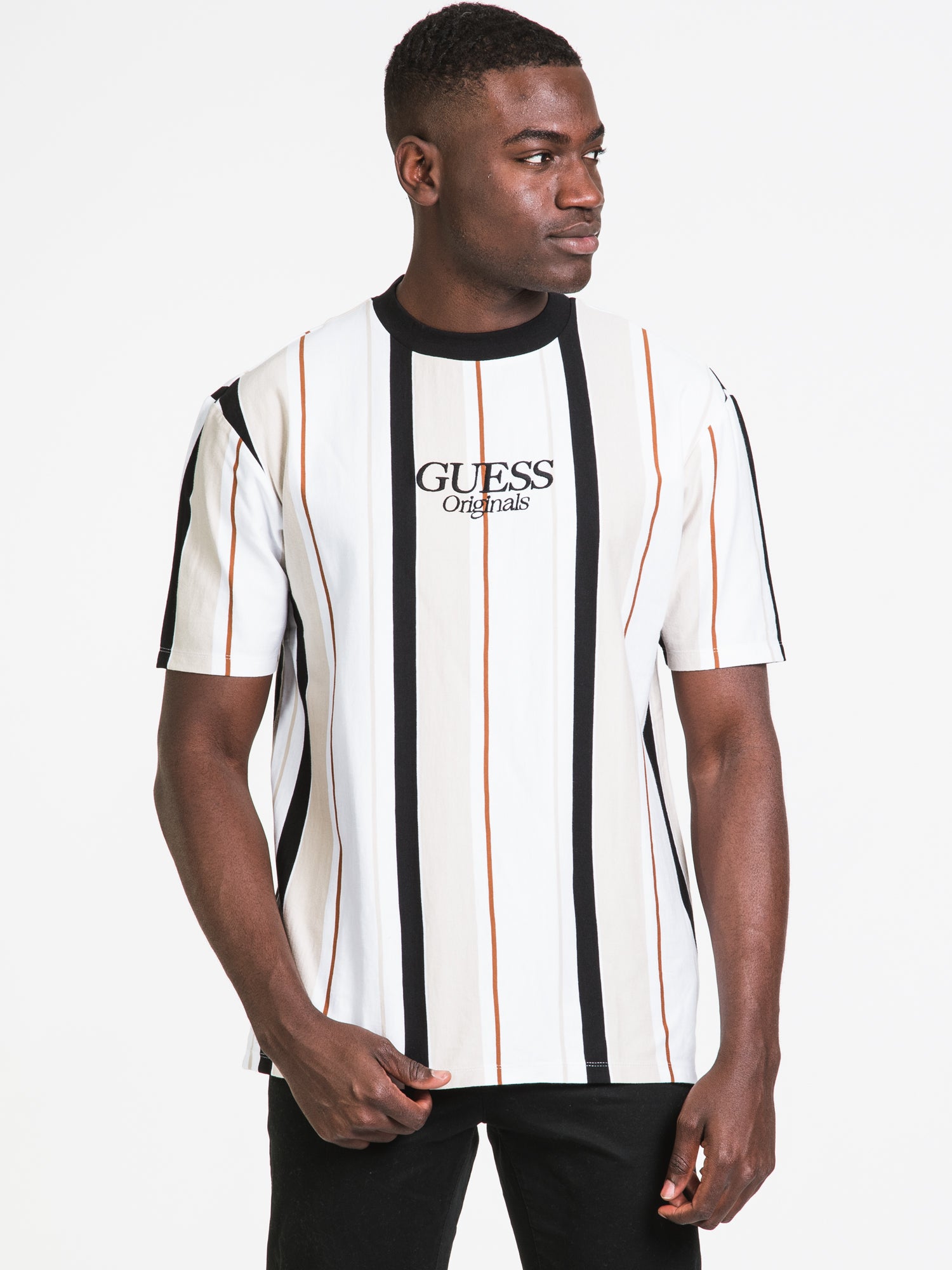 T shirt guess rayure cheap verticale homme