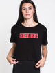 GUESS WOMENS ACTIVE CROP CREW SHORT SLEEVE TEE - BLK - CLEARANCE - Boathouse