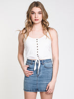 WOMENS ALICIA TIE UP SOLID TANK - CLEARANCE