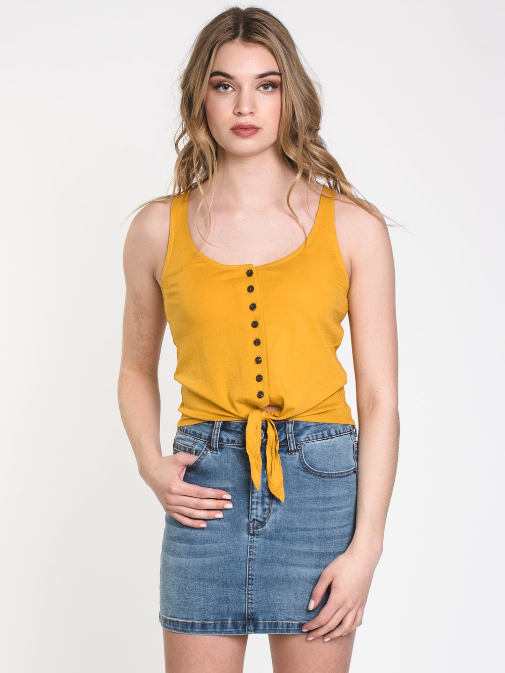 WOMENS ALICIA TIE UP SOLID TANK - CLEARANCE