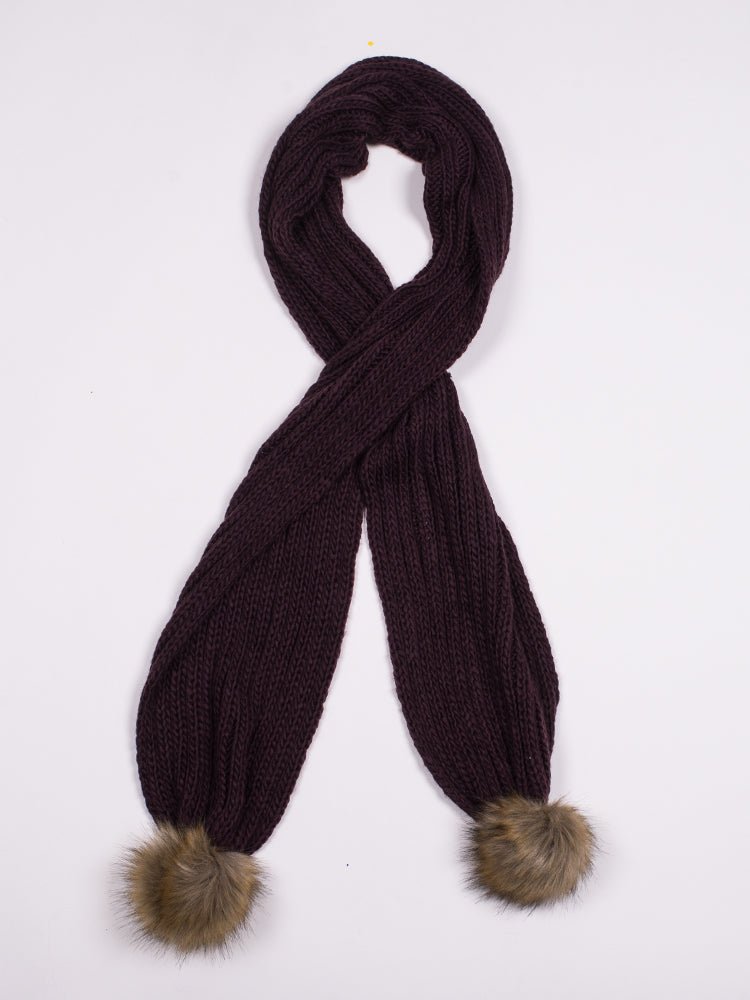 LILY FAUX FUR POM SCARF - CLEARANCE