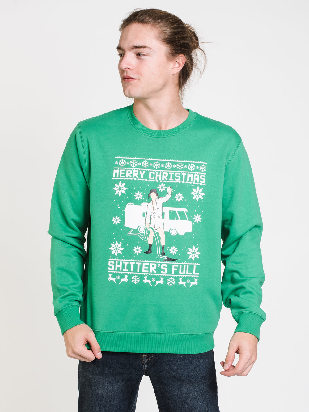 MENS SHITTERS FULL CREW - GREEN - CLEARANCE