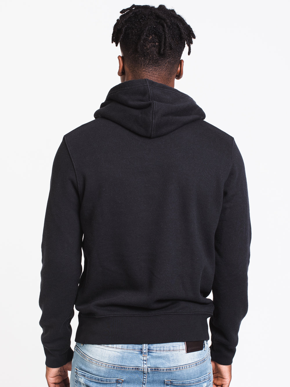 MENS GRAPHIC PULLOVER HOODIE- BLACK - CLEARANCE