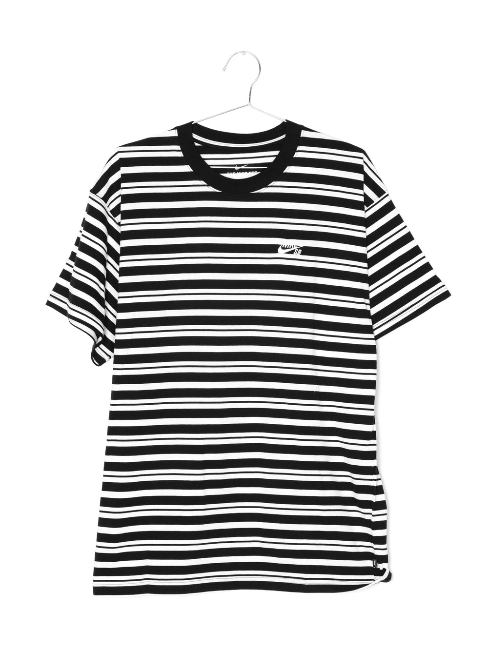 MENS SB ALL OVER PRINT STRIPE SHORT SLEEVE T-SHIRT - BLK/WHT - CLEARANCE