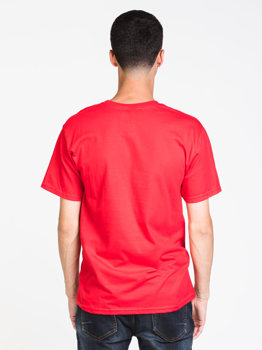 MENS BLOCK BUSTER SHORT SLEEVE T-SHIRT- RED - CLEARANCE
