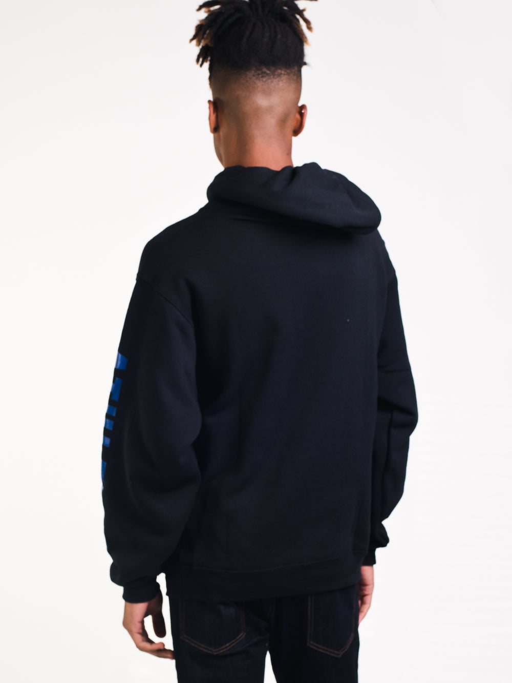 MENS RUSSELL PULLOVER HOODIE- BLACK - CLEARANCE