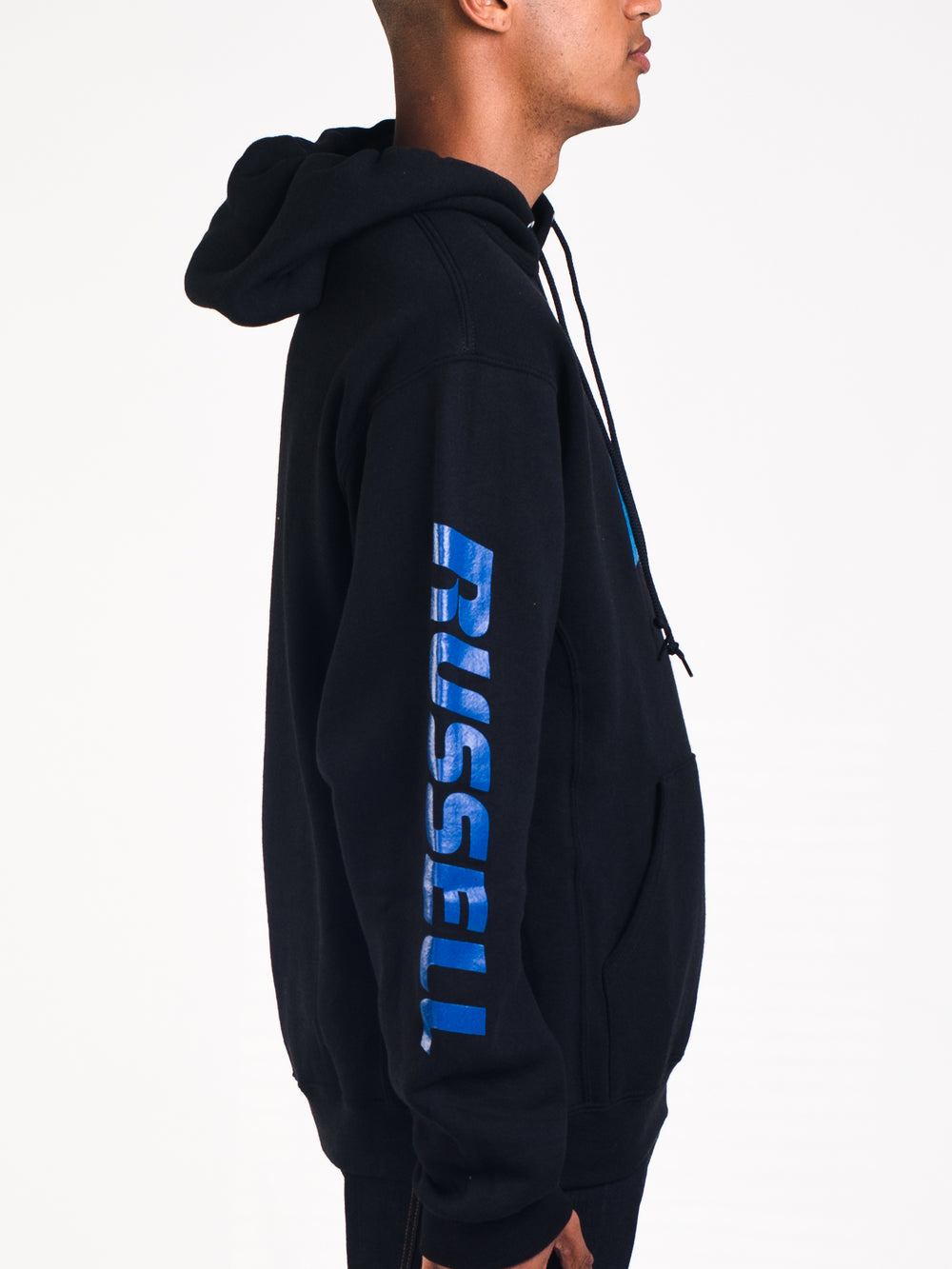 MENS RUSSELL PULLOVER HOODIE- BLACK - CLEARANCE