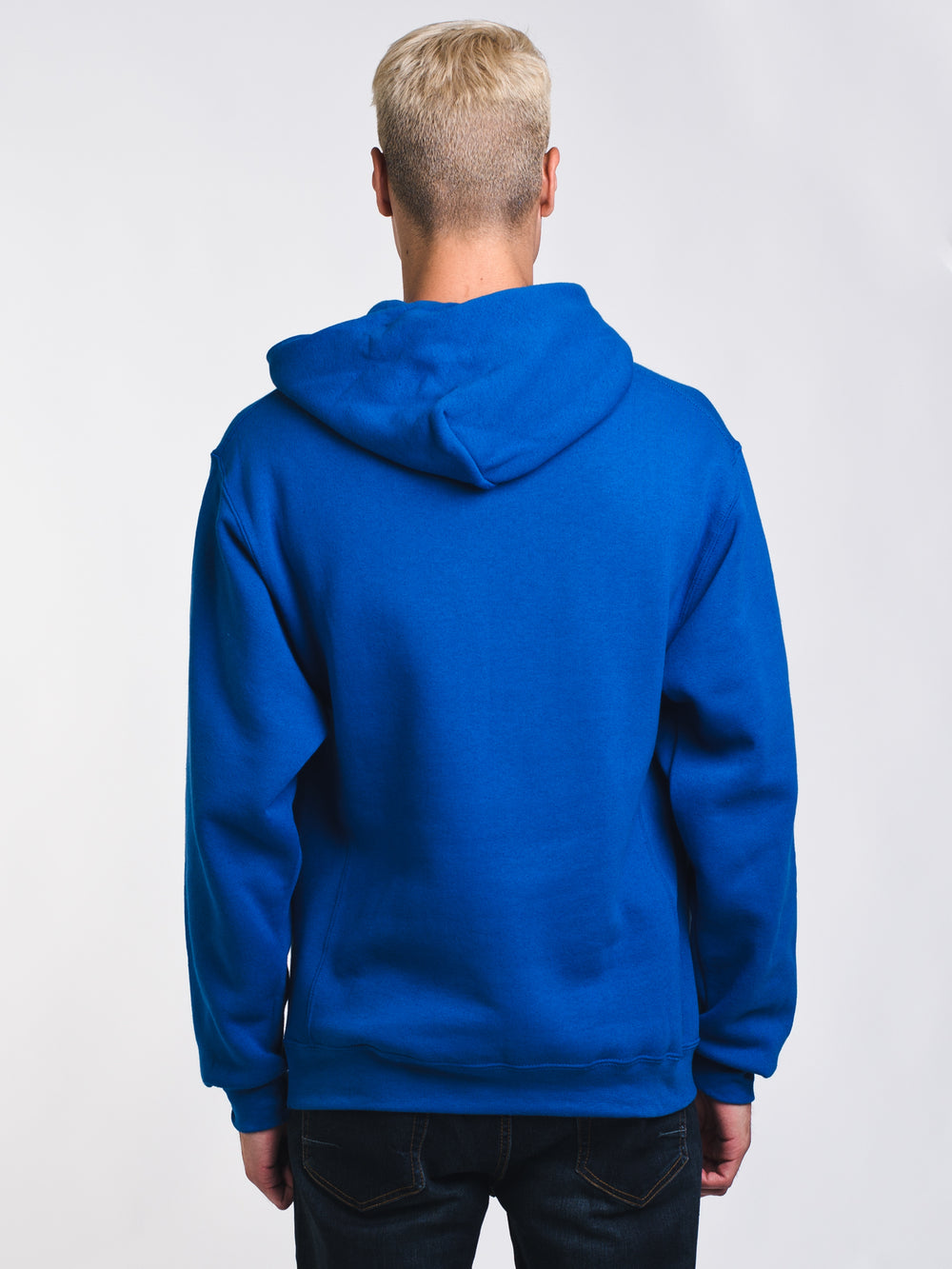 MENS CHENILLE PULLOVER HOODIE- ROYAL - CLEARANCE