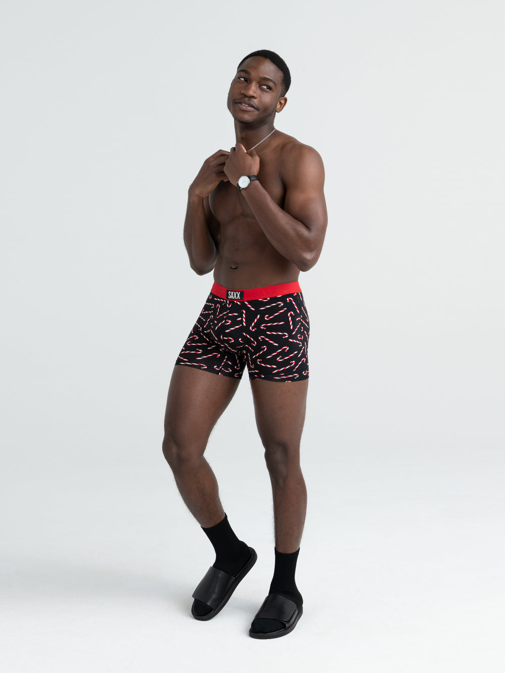 SAXX VIBE BOXER BRIEFING - CANDY CANES