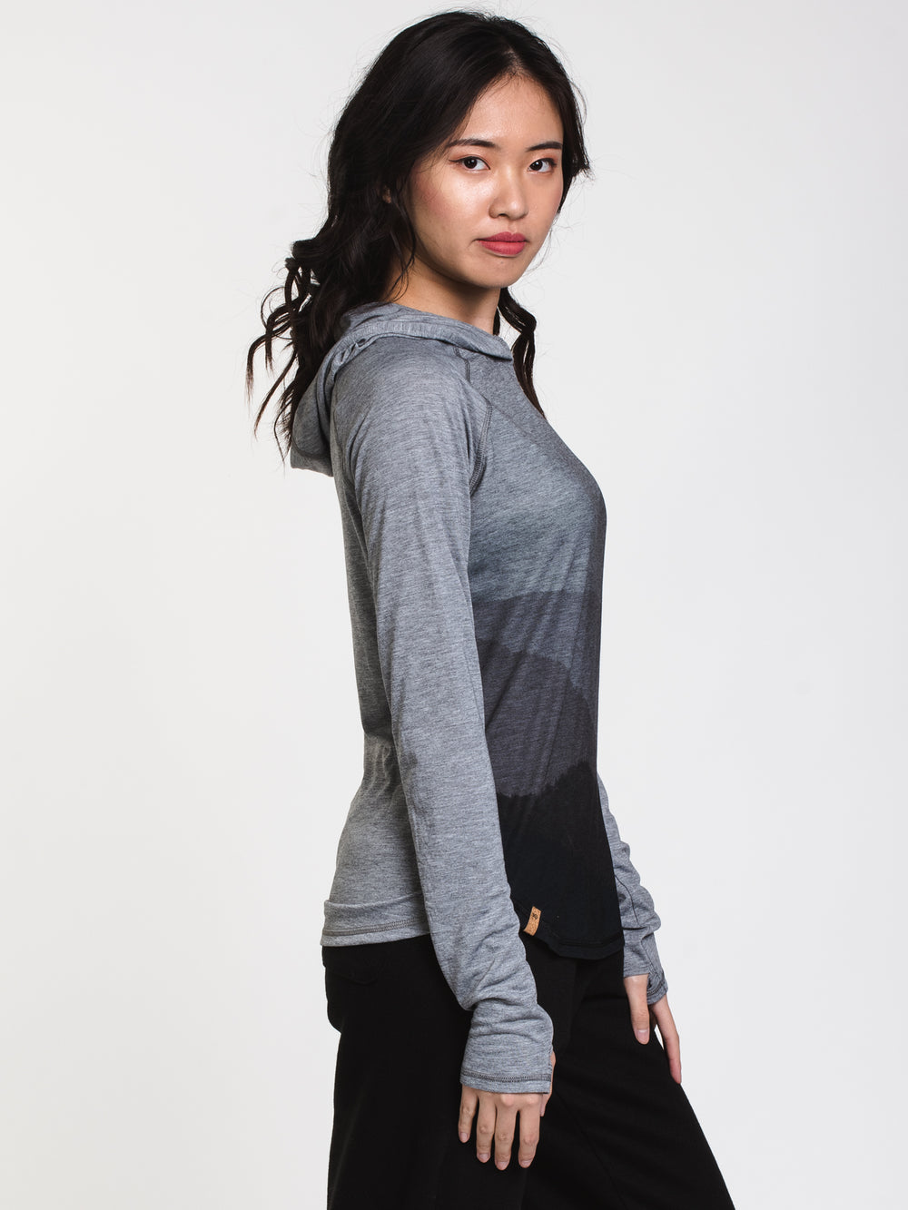 WOMENS DESTINATION PULLOVER HOODIE - GREY - CLEARANCE