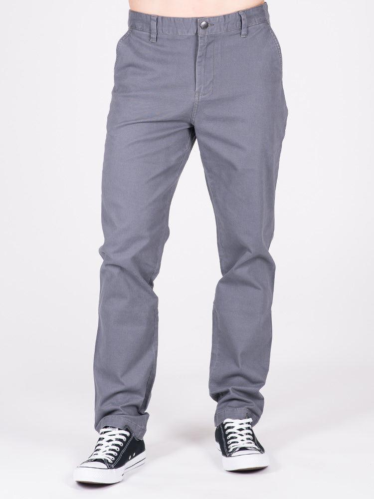MENS RELAXED CHINO PANTS - GRAVEL - CLEARANCE