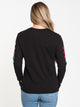 VANS WOMENS WORD CHECK L/S TEE - BLACK - CLEARANCE - Boathouse