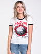VOLCOM WOMENS SIDE STAGE RINGER - WHITE - CLEARANCE - Boathouse
