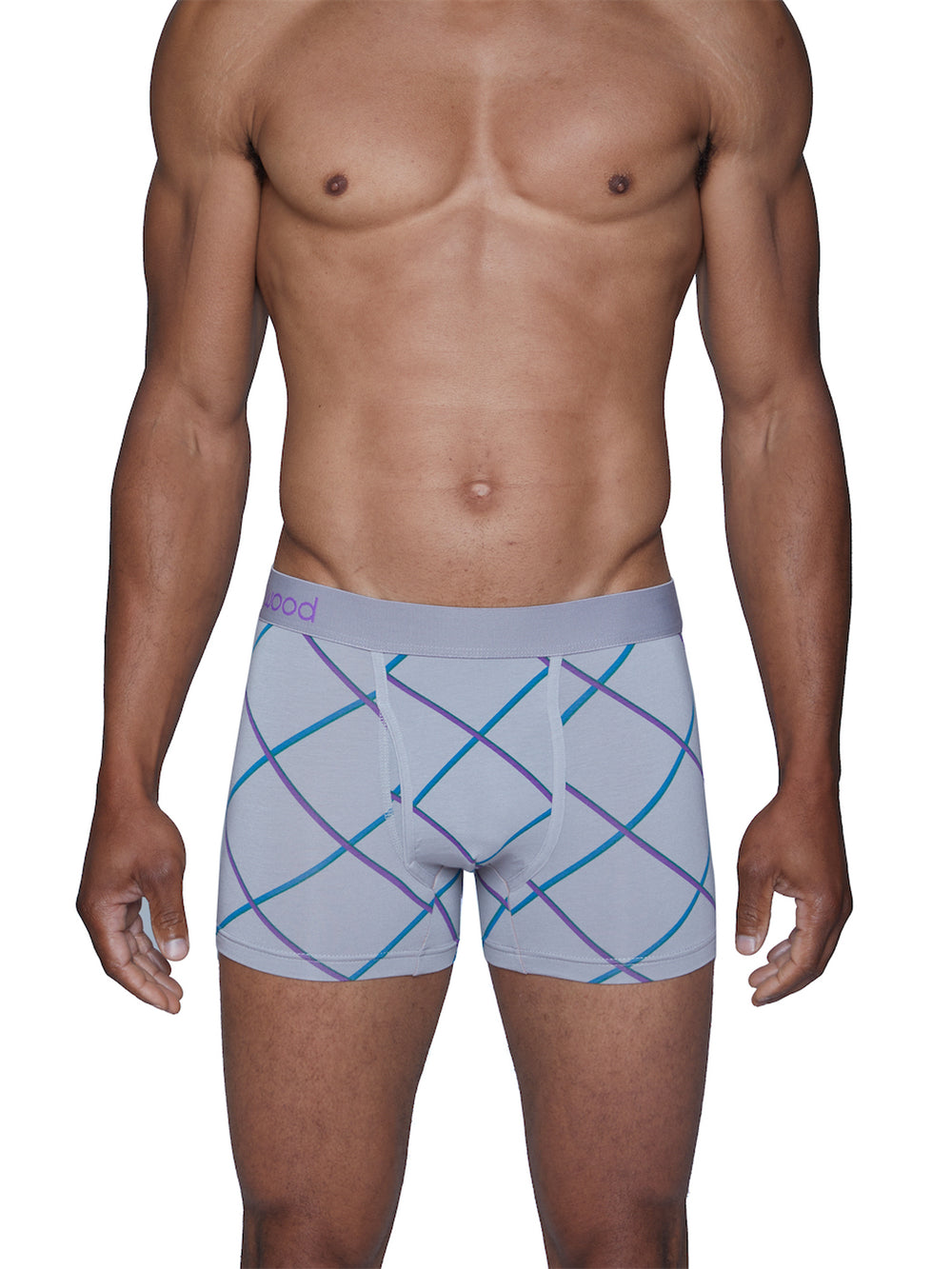 WOOD UNDERWEAR BOXER BRIEF WITH FLY - GREY - CLEARANCE